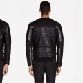 Givenchy Black Tweed Leather Trimmed Biker Jacket