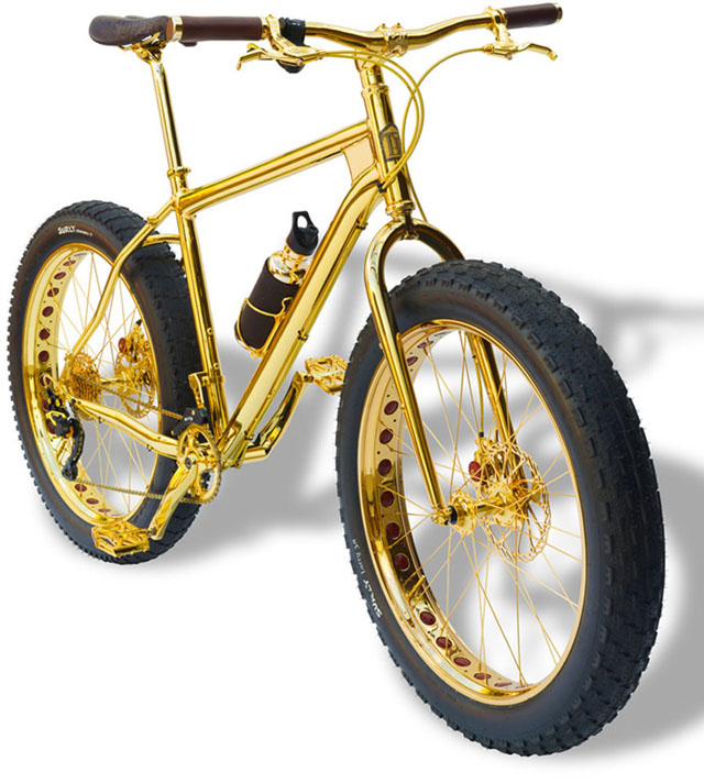 Goldenes Mountain-Bike von The House of Solid Gold and Veloworx Bicycles 3