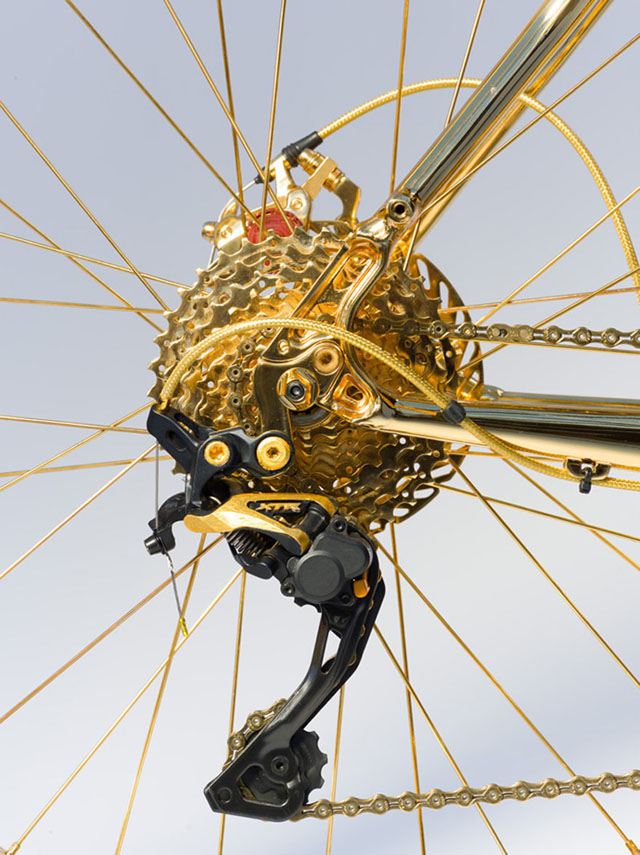 Goldenes Mountain-Bike von The House of Solid Gold and Veloworx Bicycles 4