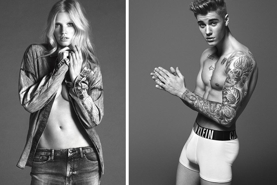 Justin Bieber & Lara Stone in Calvin Klein’s Spring Kampagne 2