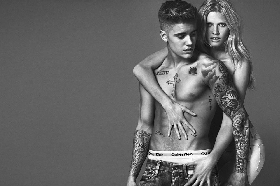 Justin Bieber & Lara Stone in Calvin Klein’s Spring Kampagne 1