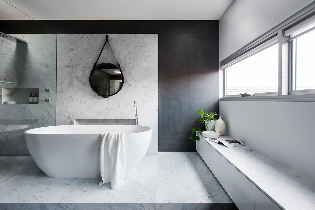 Award-winning monochromatic Bathroom by Minosa Design 5