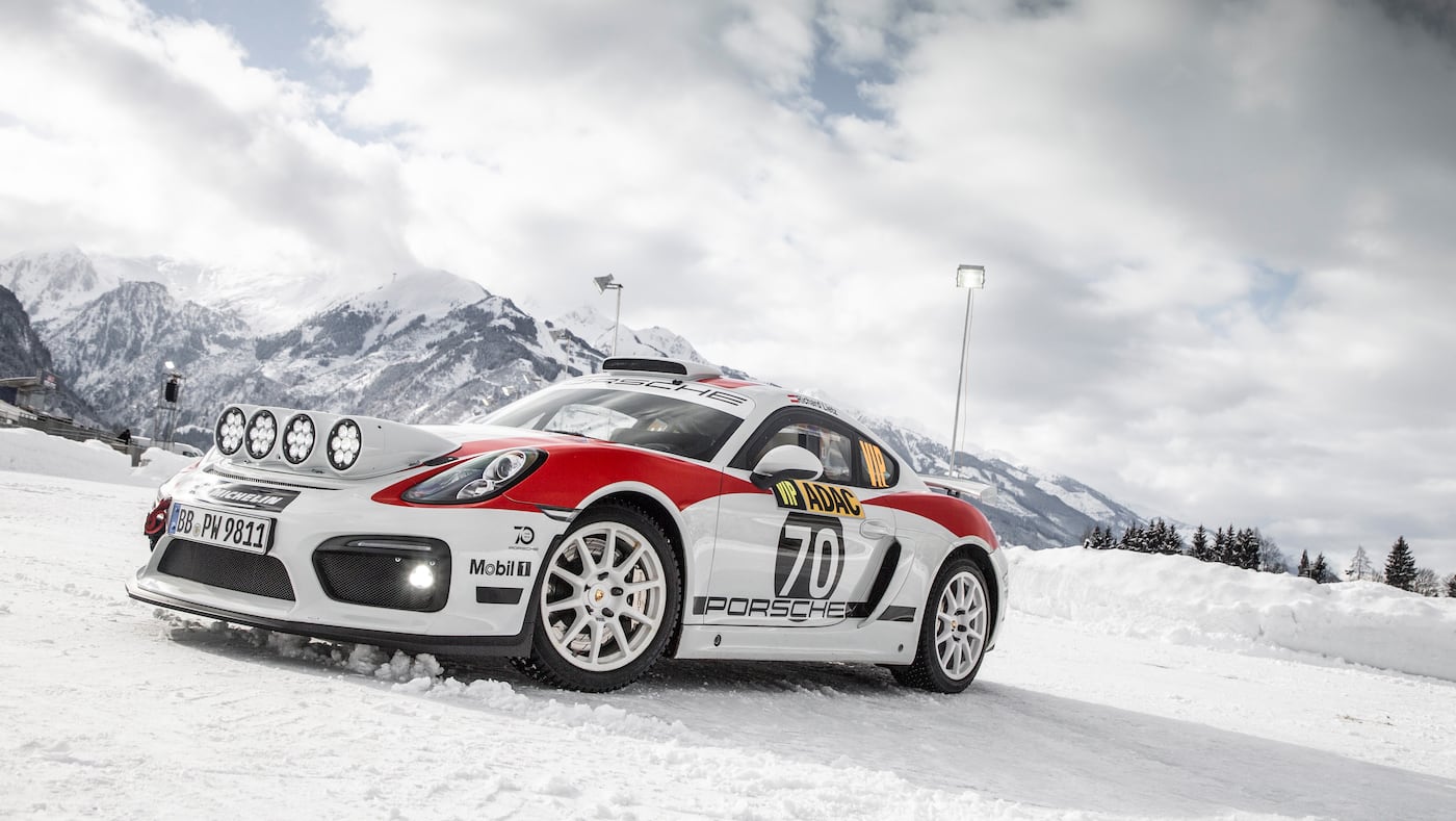 Porsche auf Schnee und Eis: Cayman GT4 Rallye und neuer 911 in den Alpen 7