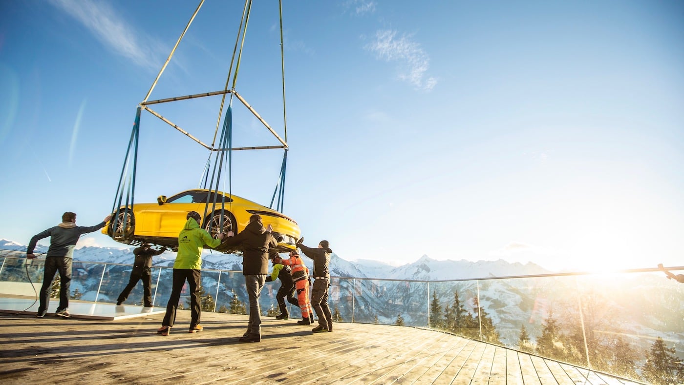 Porsche auf Schnee und Eis: Cayman GT4 Rallye und neuer 911 in den Alpen 9